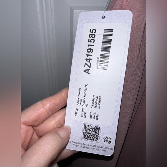 NWT Azazie Yanelie Dusty Rose size 0 - Picture 12 of 12